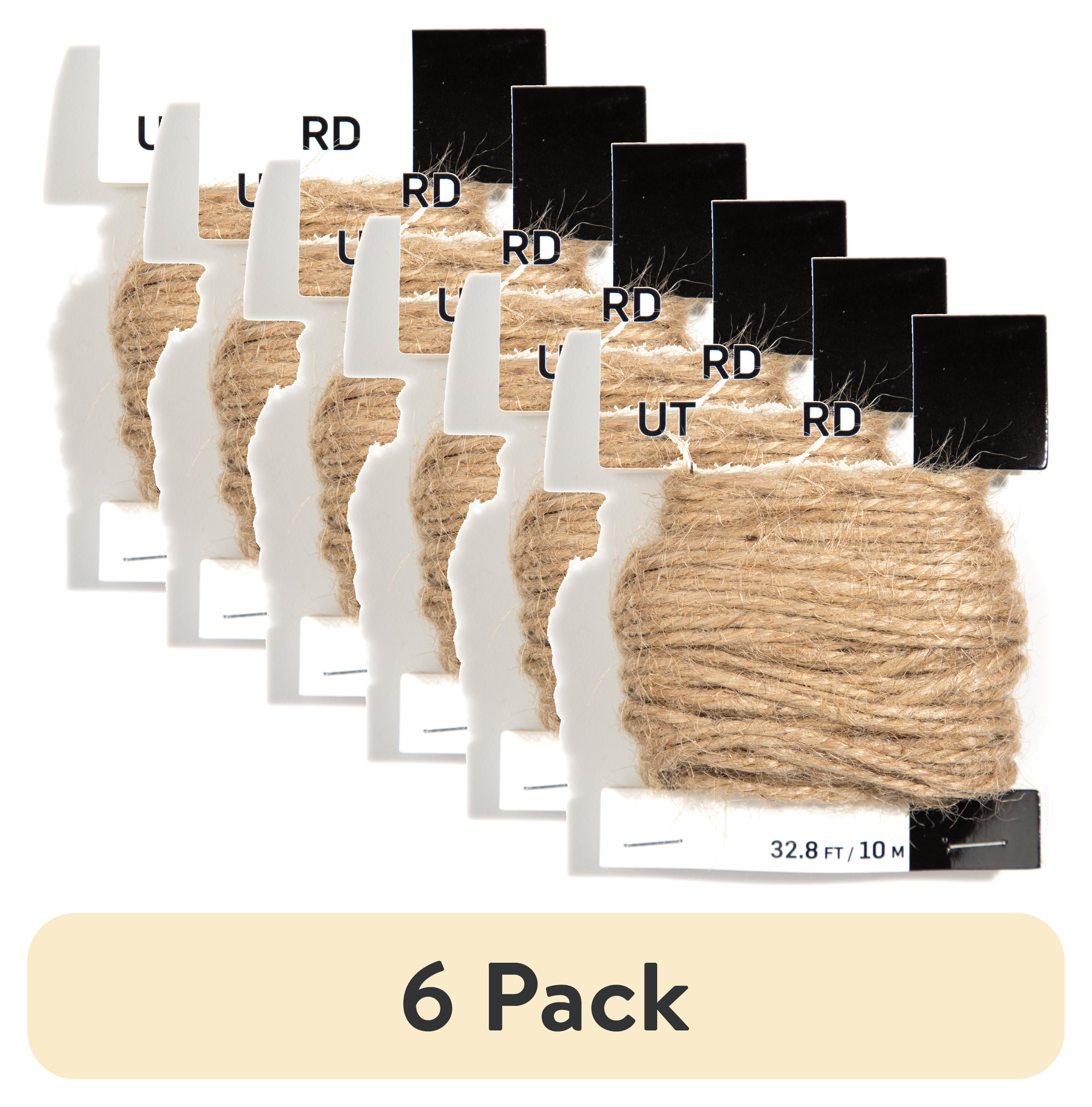 (6 pack) Cousin DIY Natural Jute Twine, Light Brown, 32.8 ft Roll
