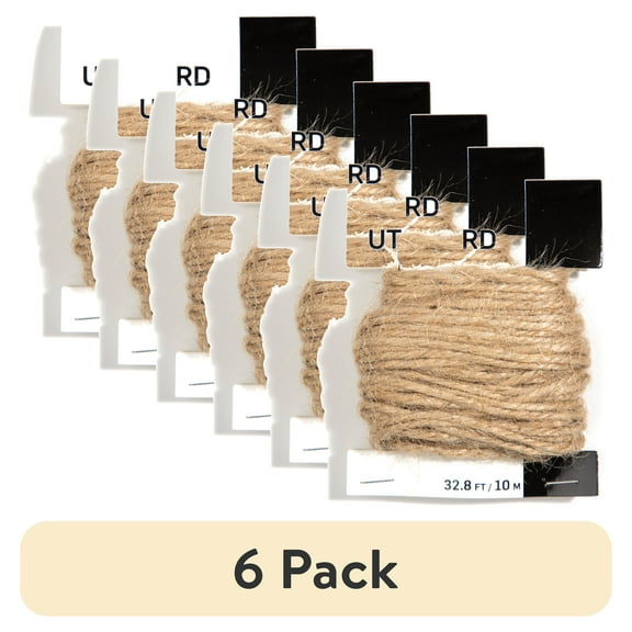 (6 pack) Cousin DIY Natural Jute Twine, Light Brown, 32.8 ft Roll