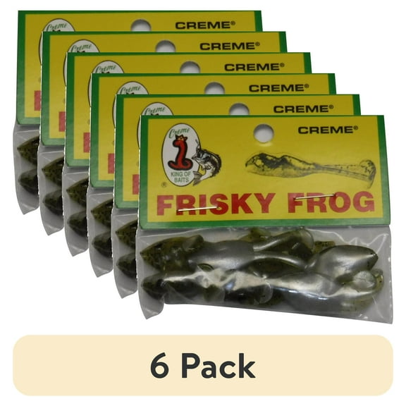(6 pack) Crème 1.5" Frisky Frog Lure 7pk, Watermelon/Pearl
