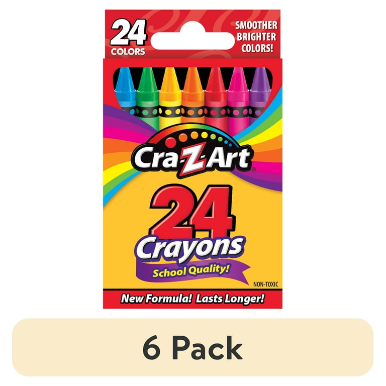 6 pack) Cra-Z-Art School Quality Multicolor Crayons, 24