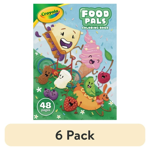 (6 pack) Crayola Food Pals, 48 page Coloring Book, Gift for Kids