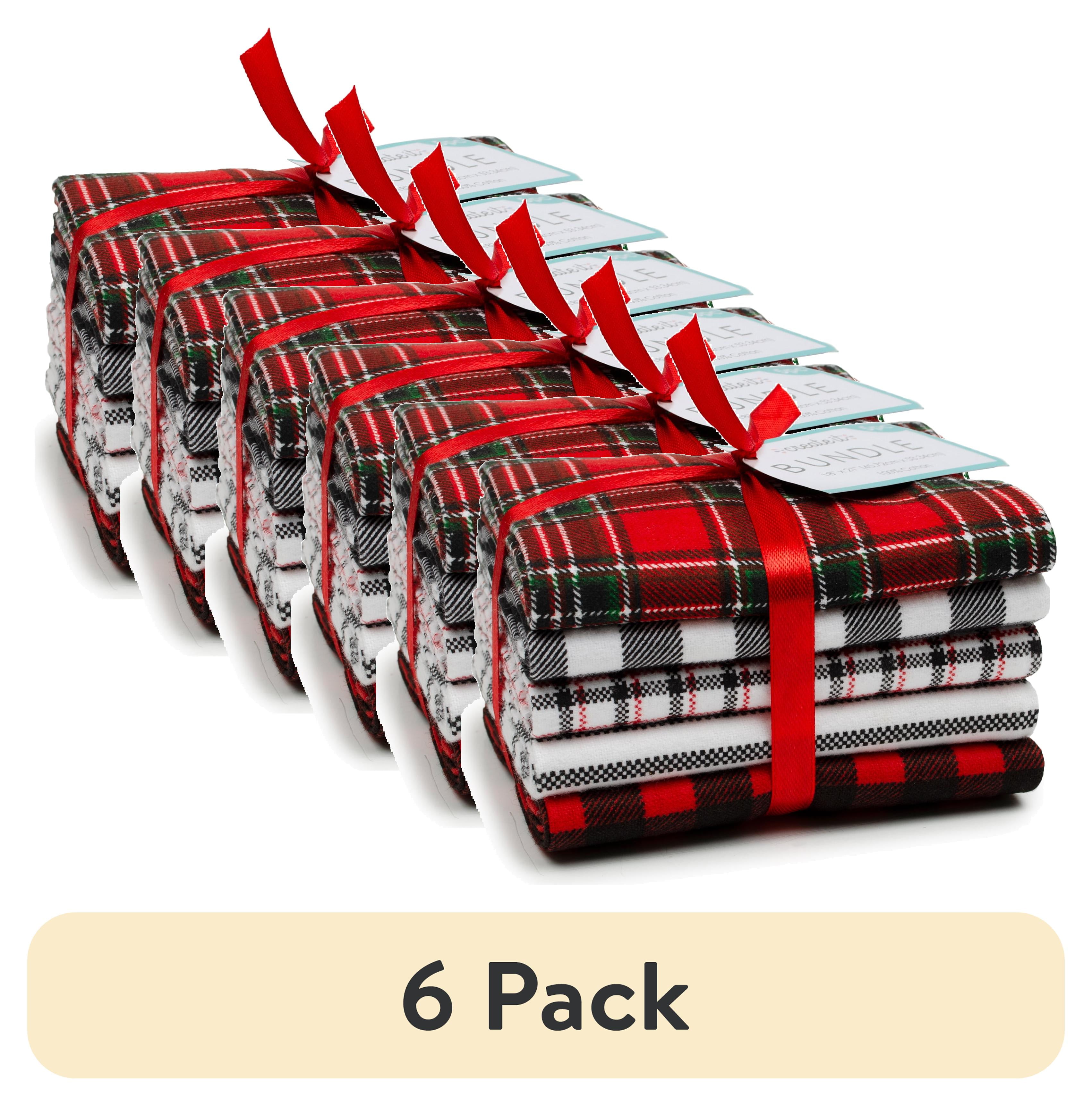 (6 pack) Create It 18"x21" Cotton Flannel Plaid Precut Sewing & Craft Fabric Bundle, Red 5 Piece