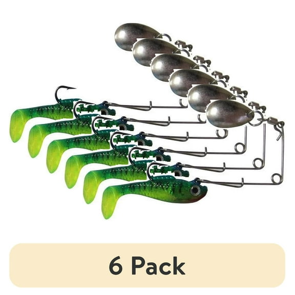 (6 pack) Creme 1.5" Spoiler Spin Shad Lure, Firetiger