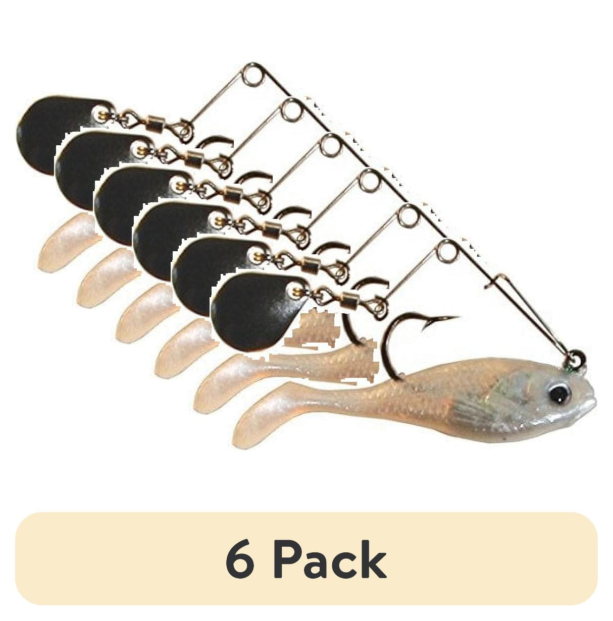 (6 pack) Creme 1.5" Spoiler Spin Shad Lure, Pearl