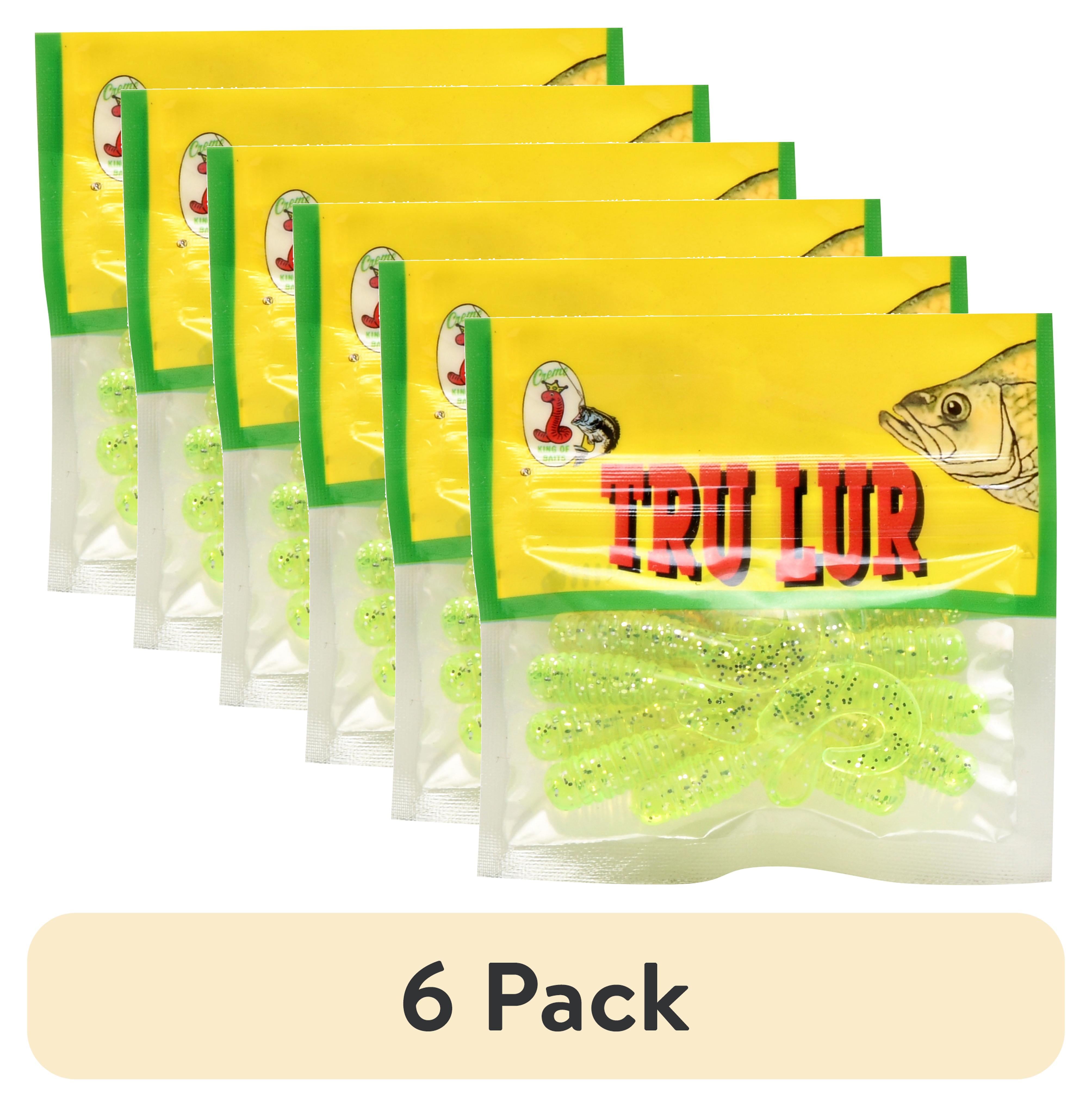 (6 pack) Creme 2" Curl Tail Grub Lure, Chartreuse