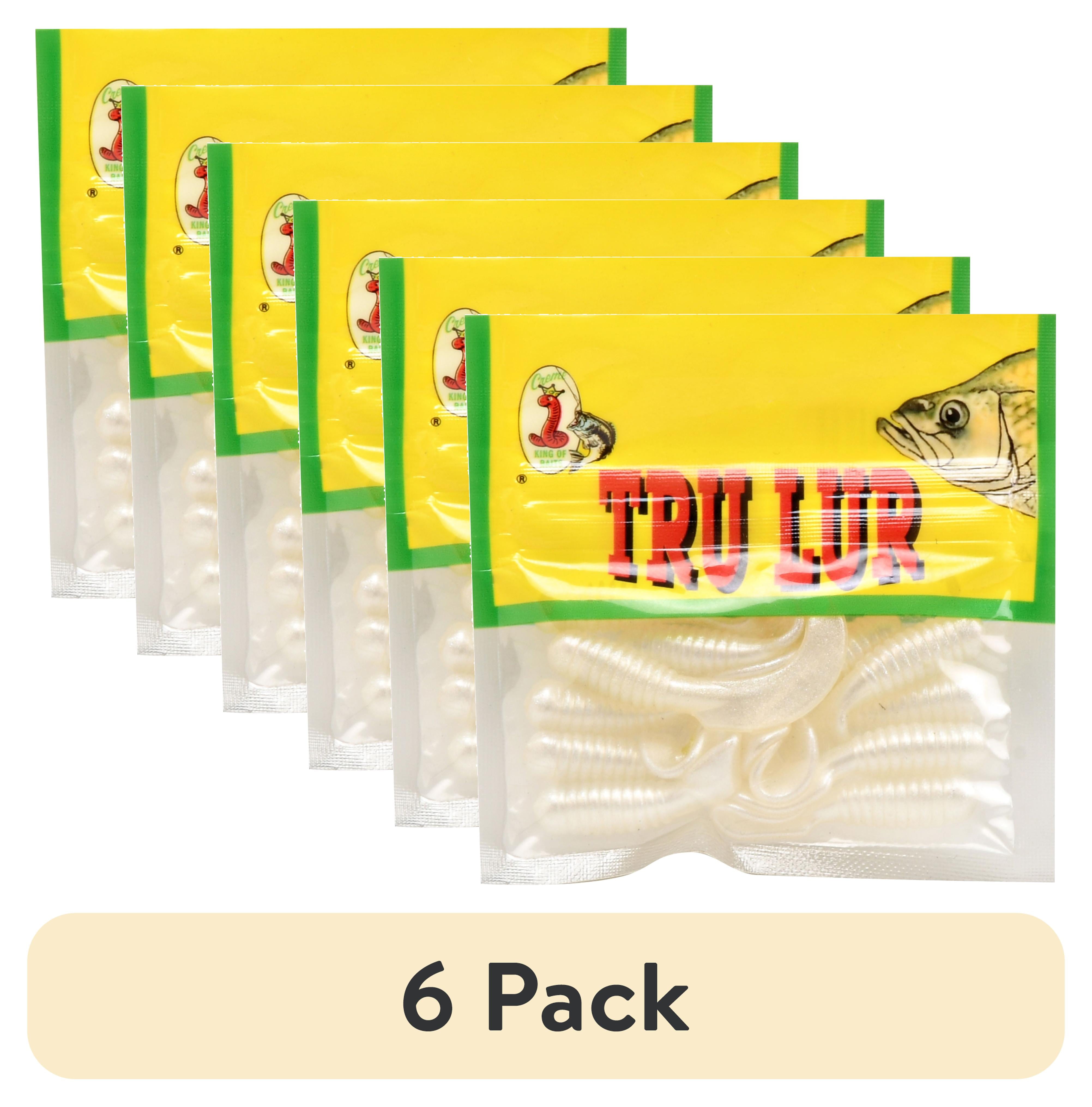 (6 pack) Creme 2" Curl Tail Grub Lure, White