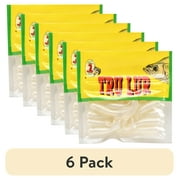 (6 pack) Creme 2" Curl Tail Grub Lure, White