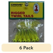 (6 pack) Creme 2" Rigged Twirl Tail Lure, Chartreuse, 1/16 oz., 6 Count