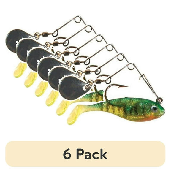 (6 pack) Creme 2" Spoiler Spin Shad Swim Bait Lure, Firetiger