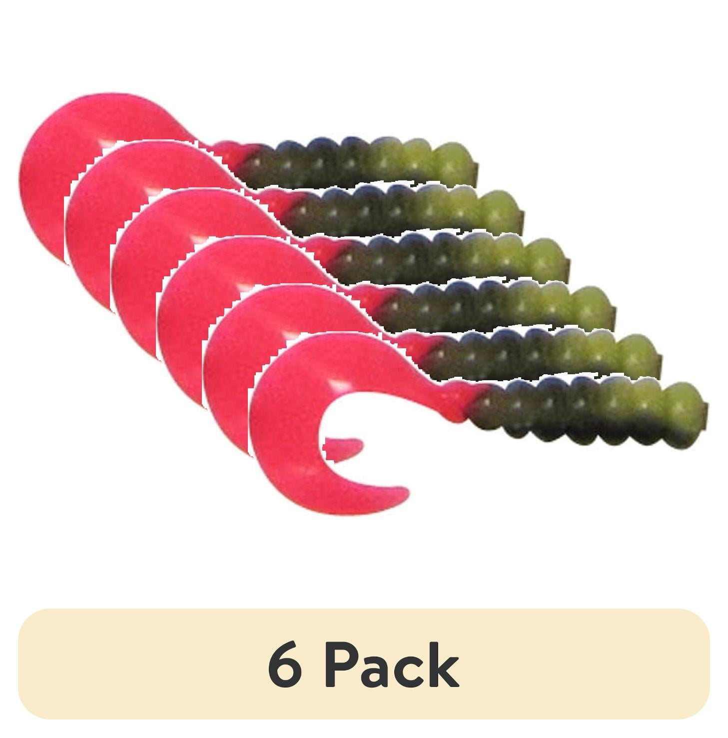 (6 pack) Creme 2" Tri-Color Swirl Tail Lure, Black, Yellow, & Firetiger, 10 Count