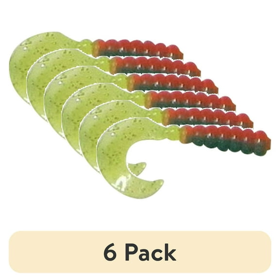 (6 pack) Creme 2" Tri-Color Swirl Tail Lure, Firetiger, 10 Count