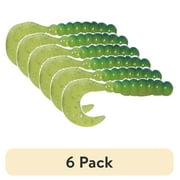 (6 pack) Creme 2" Tri-Color Swirl Tail Lure, Lemon, Lime, & Chartreuse, 10 Count