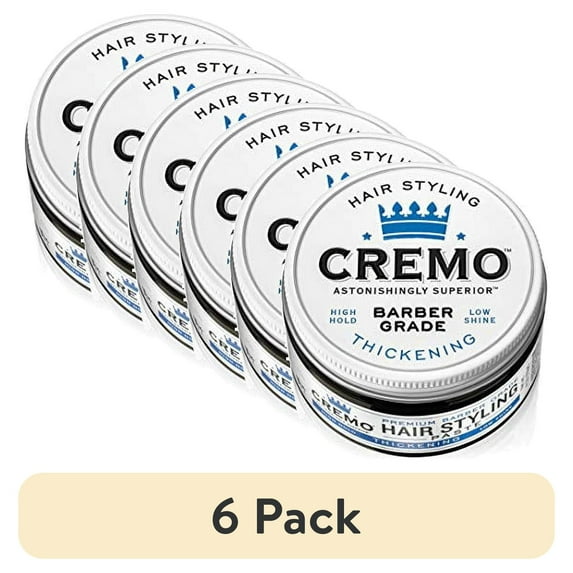 (6 pack) Cremo Mens Hair Paste - Premium Barber Grade Thickening Paste with High Hold and Low Shine, 4 Oz