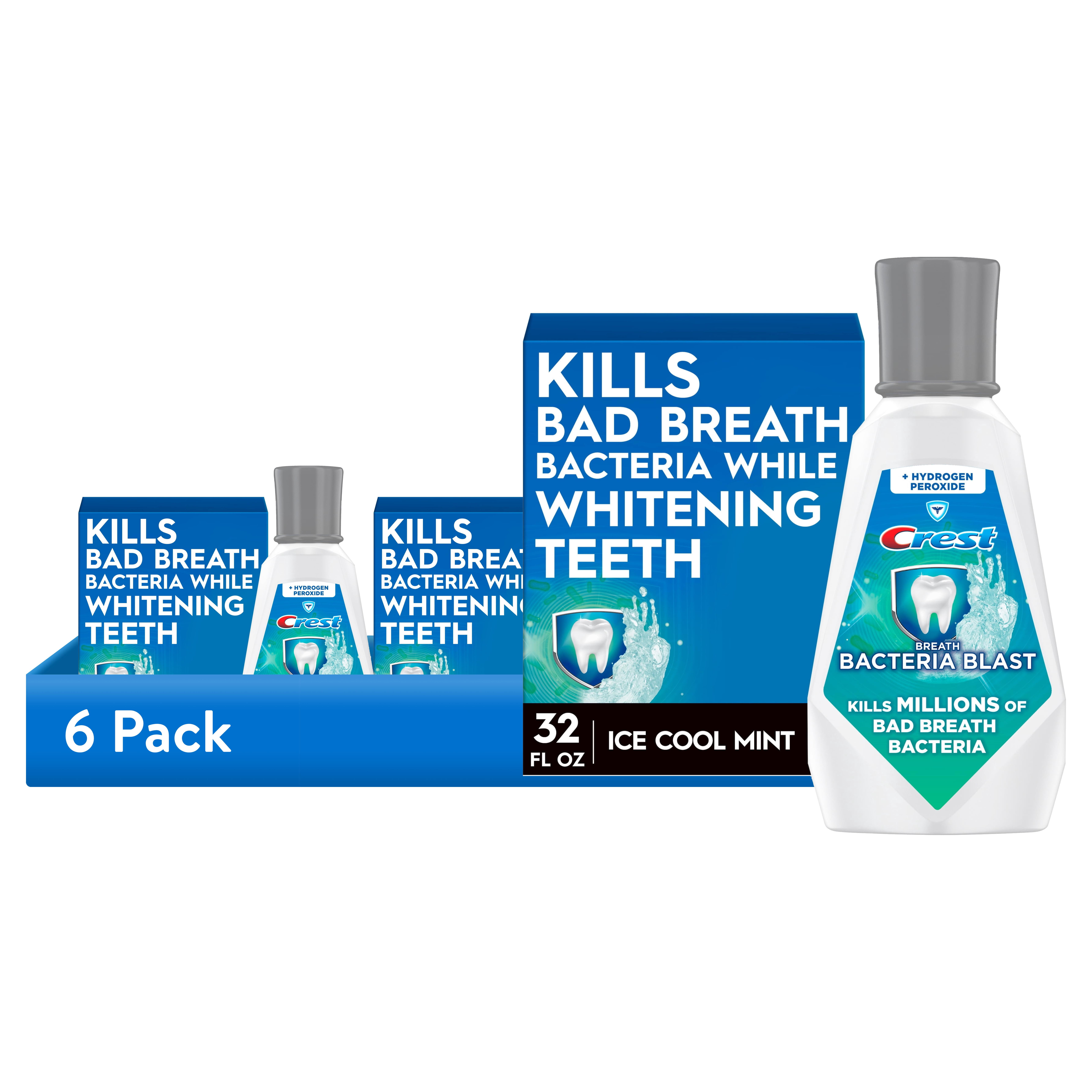 (6 pack) Crest Mouthwash, Breath Bacteria Blast Mouthwash, Mint, 32 fl oz
