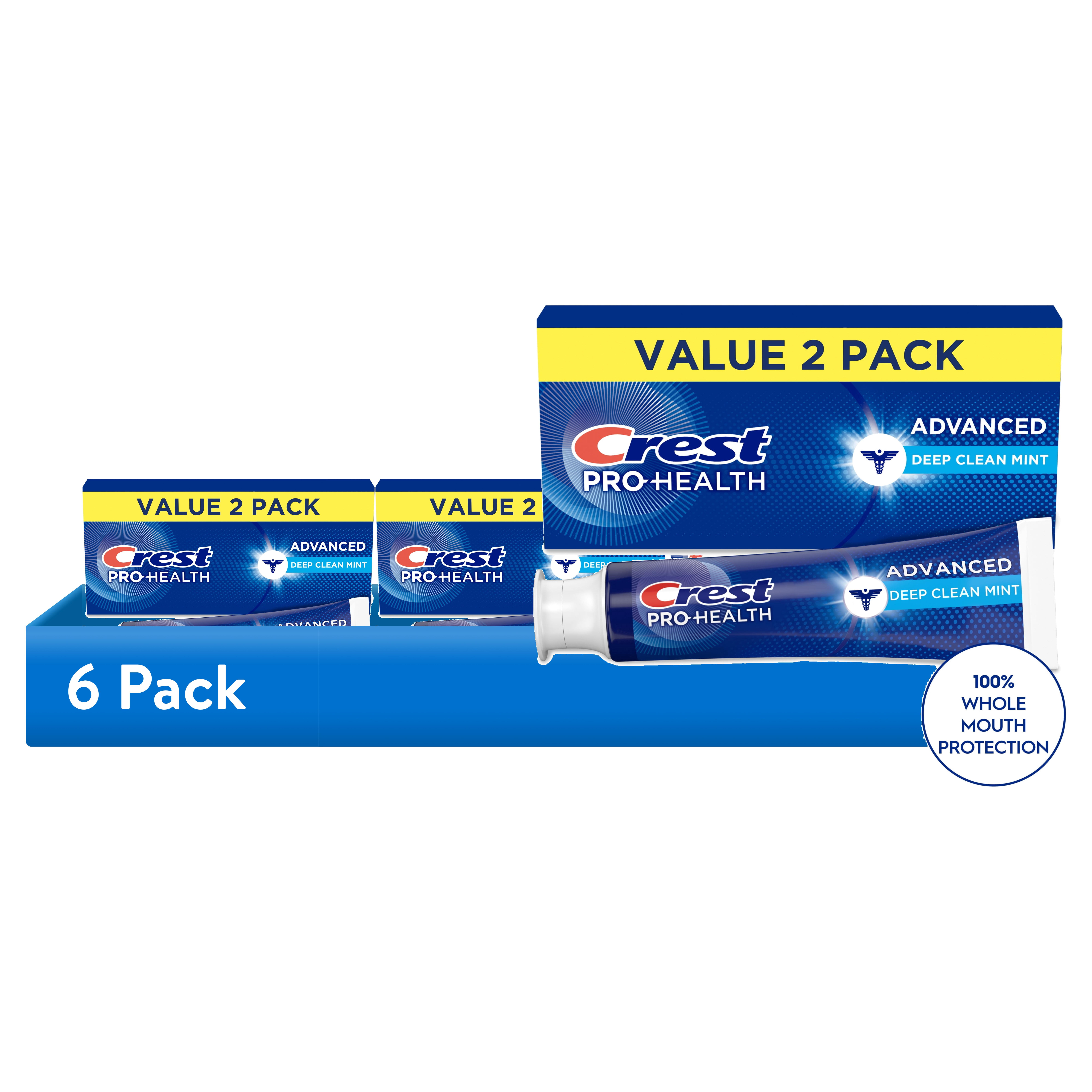 (6 pack) Crest Toothpaste, Pro-Health Advanced Deep Clean Mint Toothpaste (5.1oz) Twin Pack