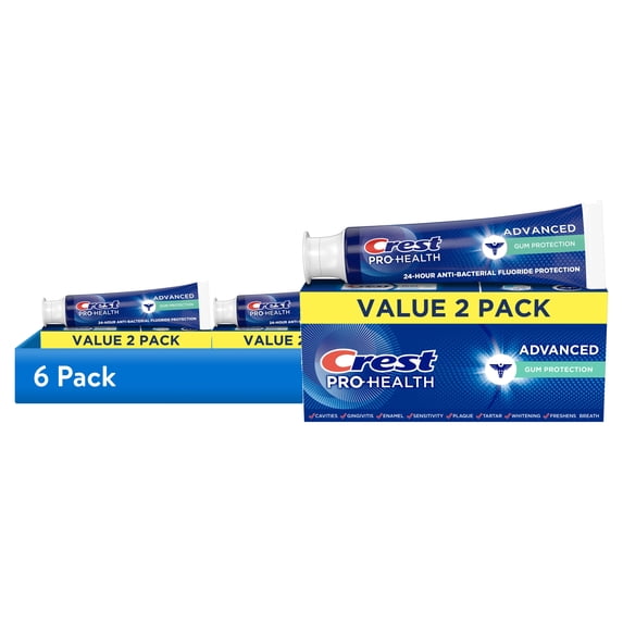 (6 pack) Crest Toothpaste, Pro-Health Advanced Gum Protection Toothpaste (5.1oz), 2 Count