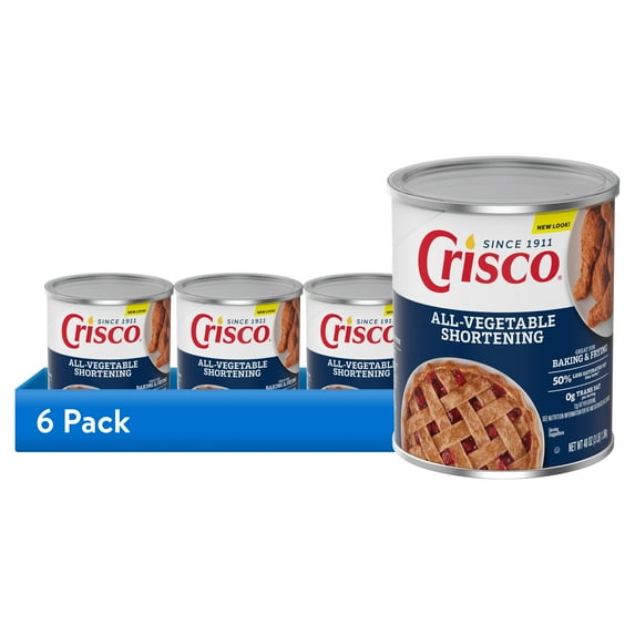 (6 pack) Crisco All-Vegetable Shortening, 48 oz