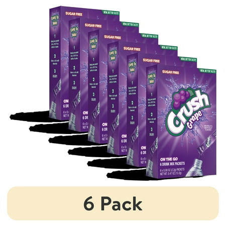 (6 pack) Crush Grape Powder Drink Mix, Sugar-Free, 6 Count