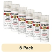 6 pack Crystal Clear, Rust-Oleum Stops Rust Protective Enamel Gloss Spray Paint-7701830, 12 oz