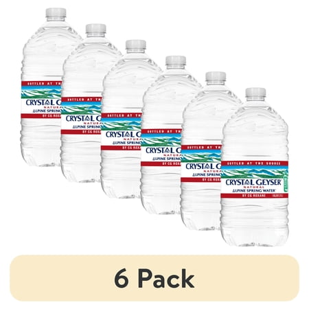 (6 pack) Crystal Geyser Alpine Spring Water, 1 Gallon Plastic Jug