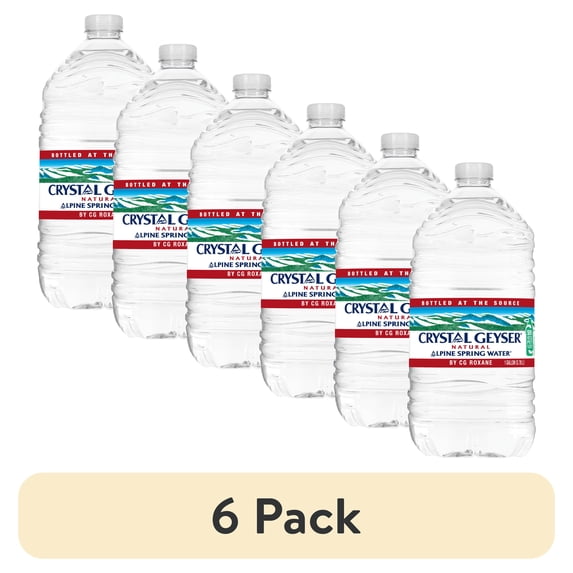 (6 pack) Crystal Geyser Alpine Spring Water, 1 Gallon Plastic Jug