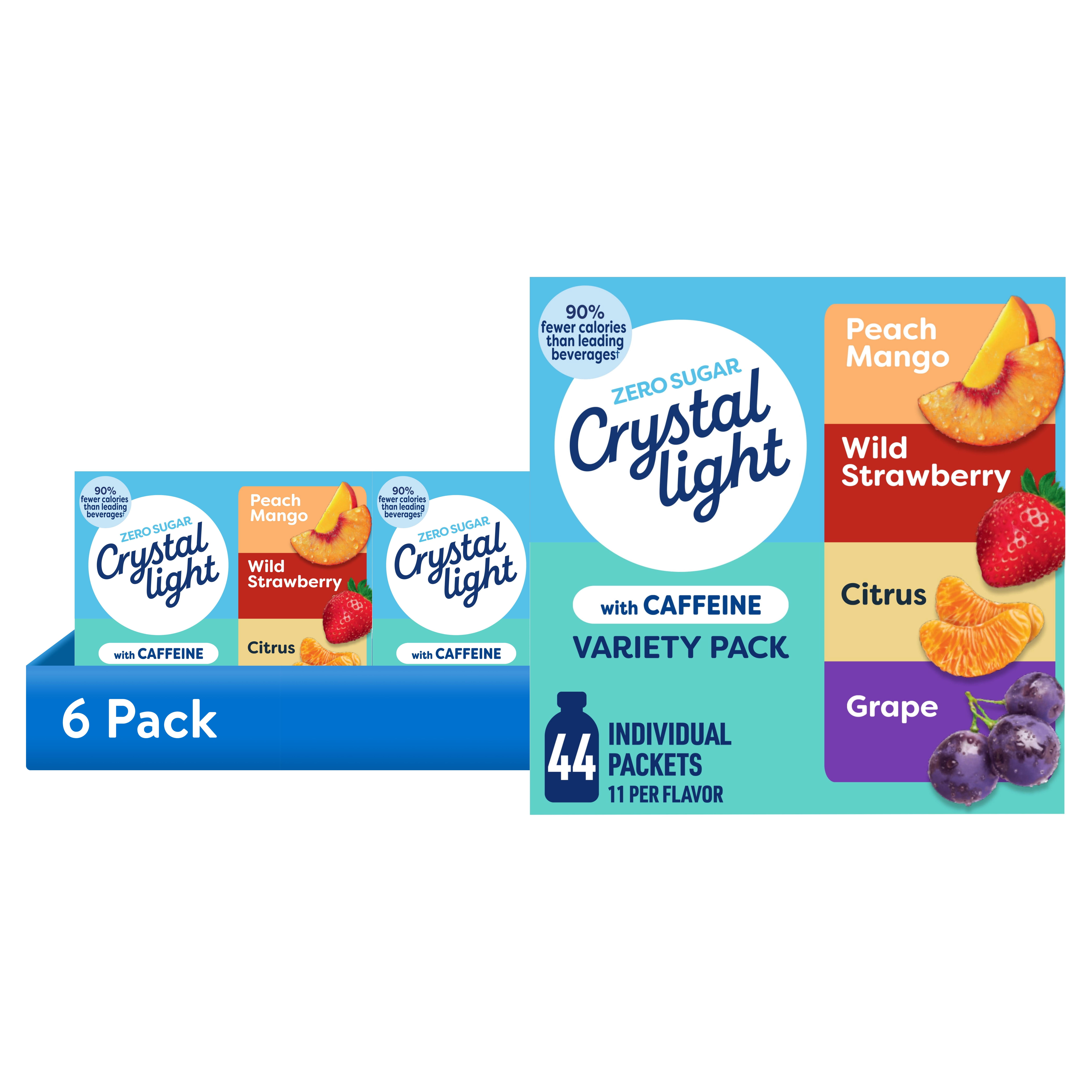 (6 pack) Crystal Light Energizing Variety pack, 44 Count On-the-Go Packets