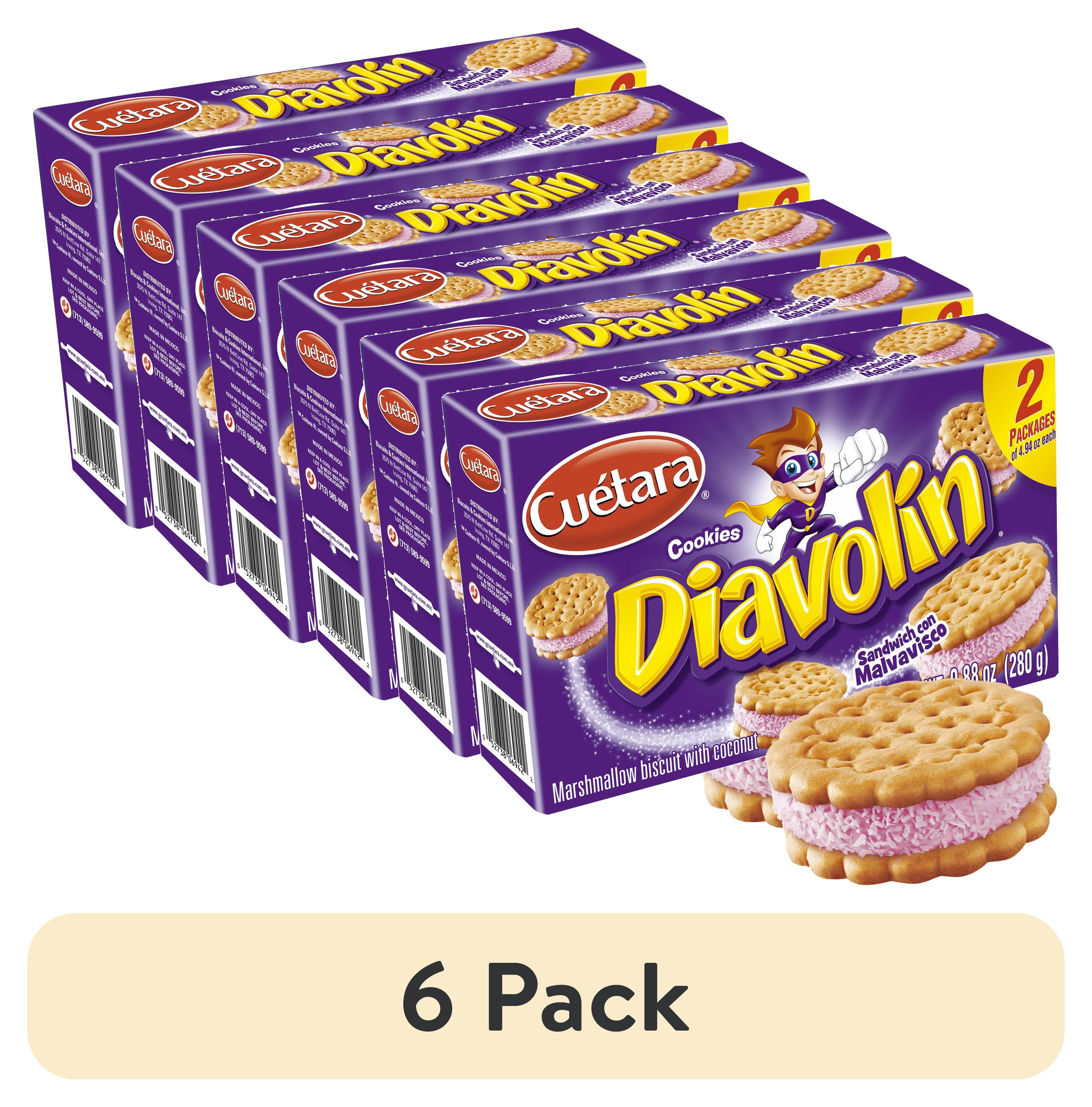 (6 pack) Cuétara Diavolin Marshmallow Sandwich 9.88 oz (280 g), 2 Packages of 4.94 oz.