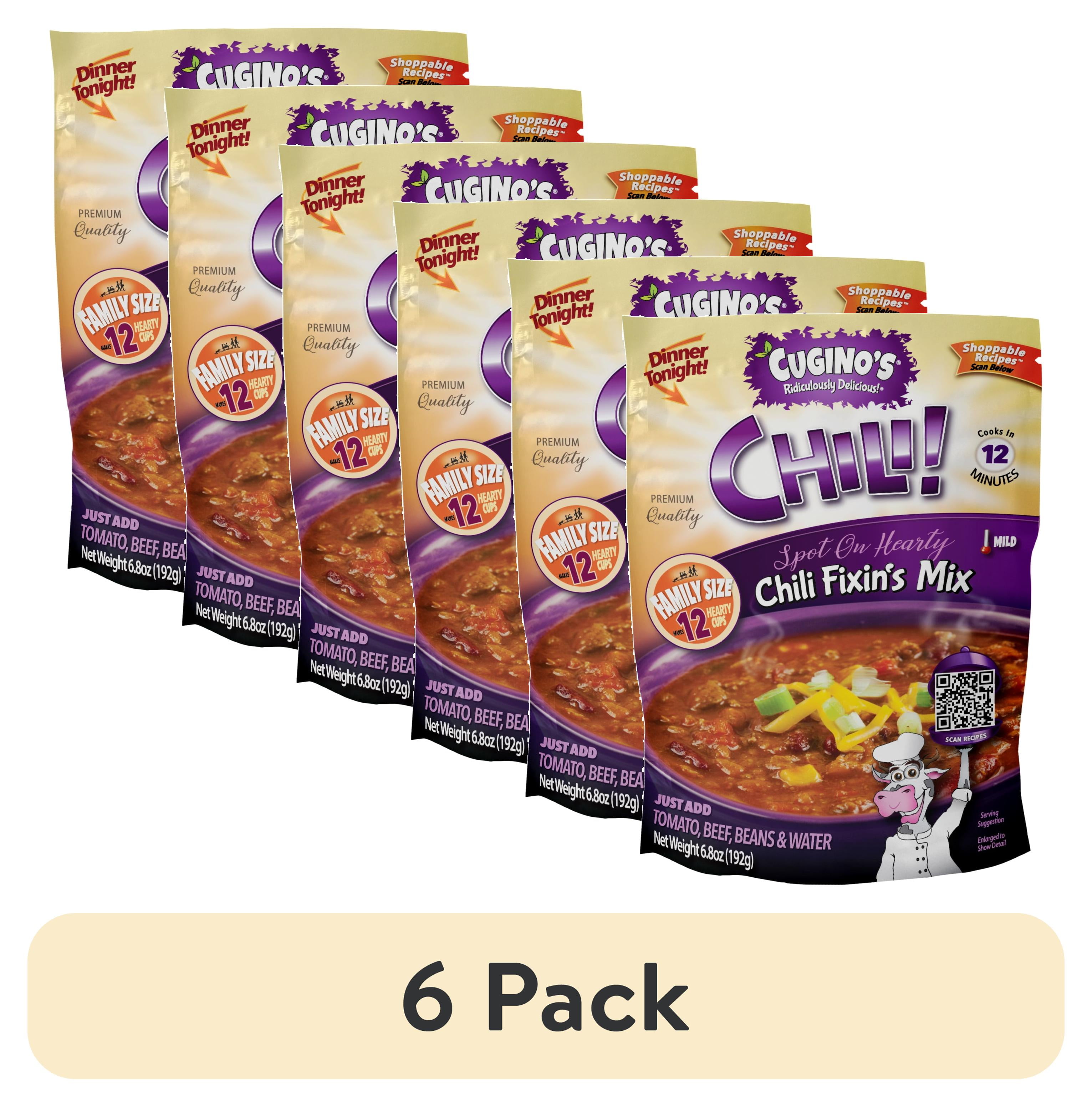 6 pack) Cugino's Quick Meal Hearty Chili Fixin's Dried Mix, 6.8oz