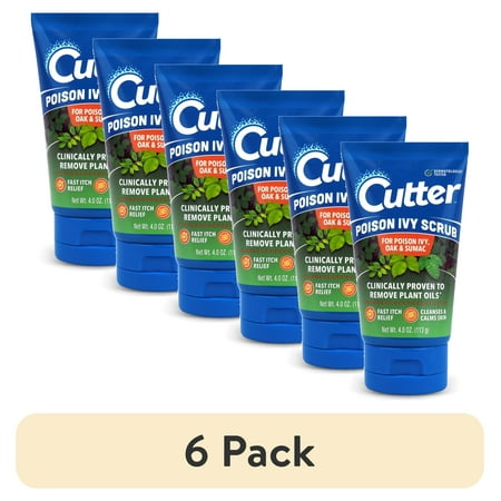 (6 pack) Cutter™ First Aid Poison Ivy Scrub for Itch Relief, 4oz