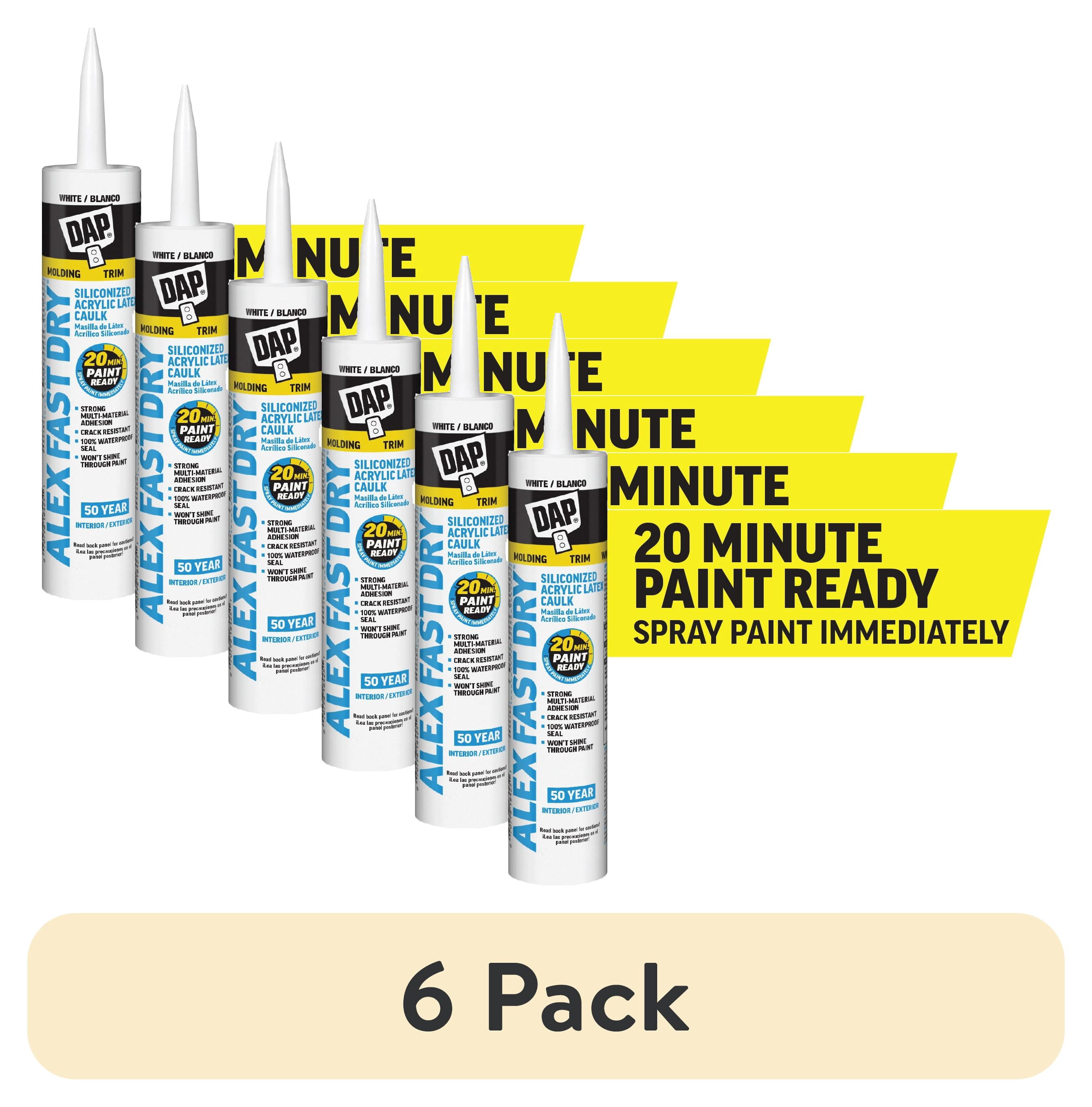 (6 pack) DAP Alex Fast Dry 10.1 oz White Acrylic Latex Silicone Caulk