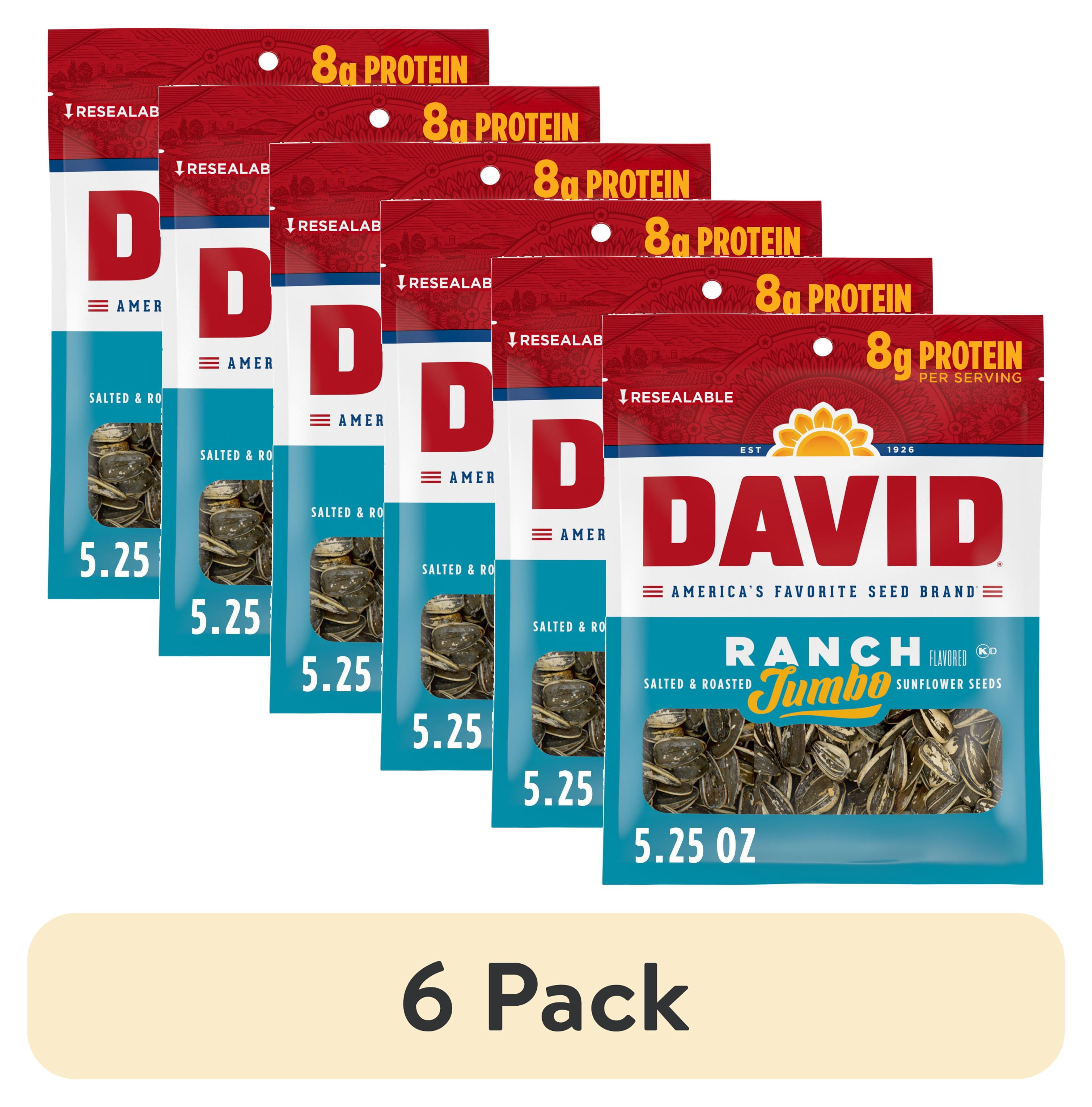 (6 pack) DAVID Jumbo Sunflower Seeds, Ranch Flavor, Easter Basket ...