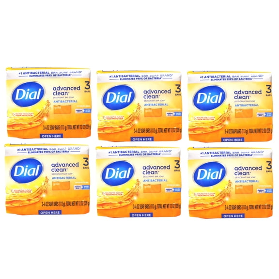 (6 pack) Dial Daily Use Bath Soap Gold Scent 4 oz, 3 Bars
