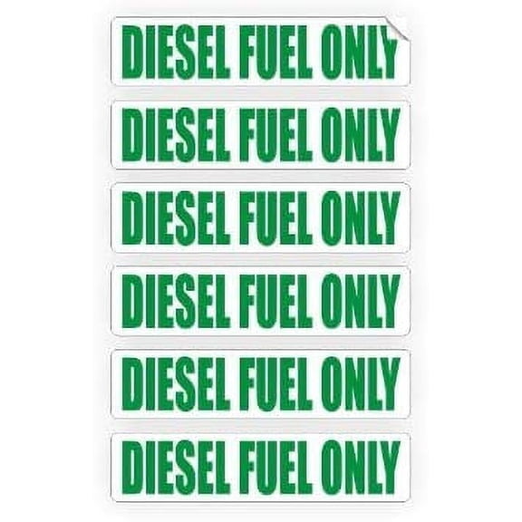 6 pack DIESEL FUEL ONLY Decals | Stickers | Labels | Markers