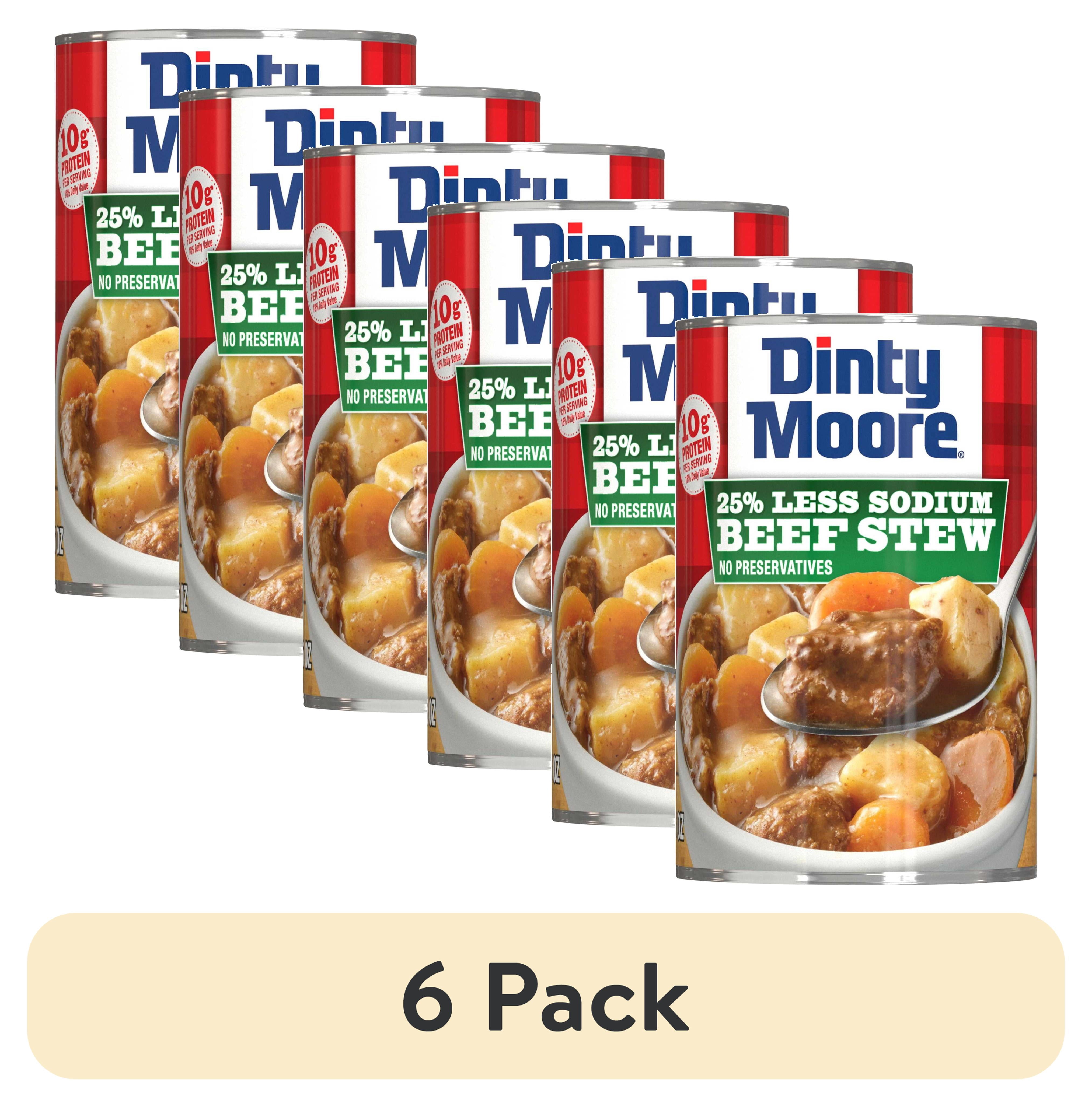(6 pack) DINTY MOORE Beef Stew 25% Less Sodium, 15 oz Steel Can