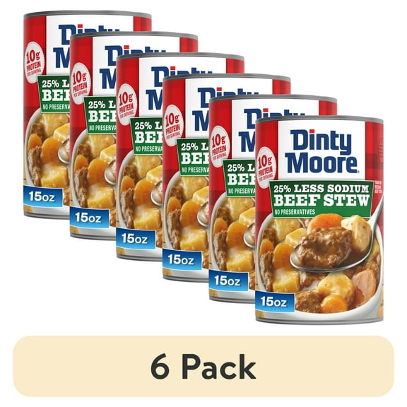 (6 pack) DINTY MOORE Beef Stew 25% Less Sodium 15oz Can