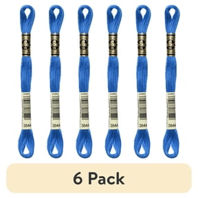 (6 pack) DMC Mouline 117-3844 Six-Strand Embroidery Thread, Dark Bright Turquoise, 8.7-Yards