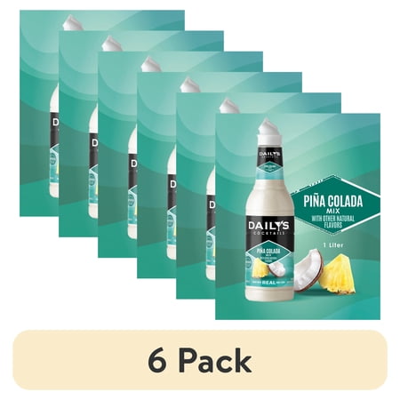 (6 pack) Daily's Pina Colada Cocktail Mix, 1 Liter Bottle