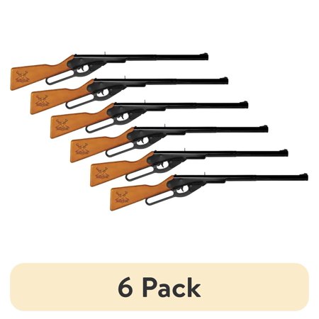 (6 pack) Daisy Outdoor Products Buck BB Youth Lever Action Air long gun, 177 Cal, BB, Wood Stock Blue Barrel
