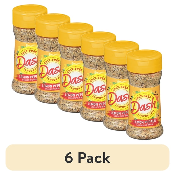 (6 pack) Dash Lemon Pepper Seasoning Blend, Salt-Free, Kosher, 2.5 oz