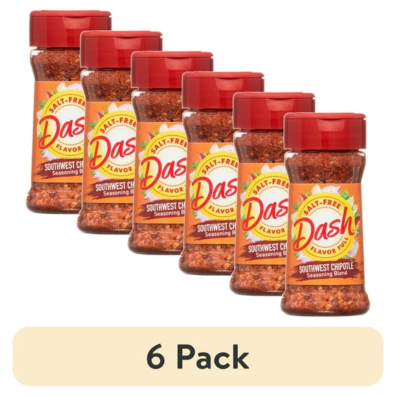 (6 pack) Dash Southwest Chipotle Seasoning Blend, Salt Free, 2.5 oz