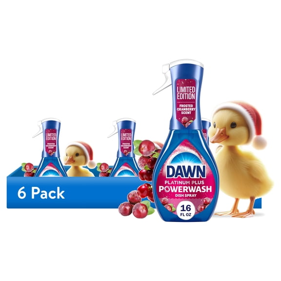 (6 pack) Dawn Powerwash Spray, Dish Soap, Dishwashing Liquid, Cranberry Scent, 1 Starter Kit, 16 fl oz
