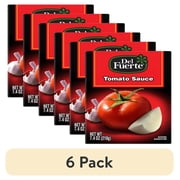 (6 pack) DEL FUERTE Seasoned Tomato Sauce, Shelf-Stable, 7.4 oz Plastic Box