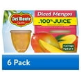 thumbnail image 1 of (6 pack) Del Monte Diced Mango Fruit Cup Snacks in 100% Fruit Juice, 4 oz Cup (Pack of 4), 1 of 8