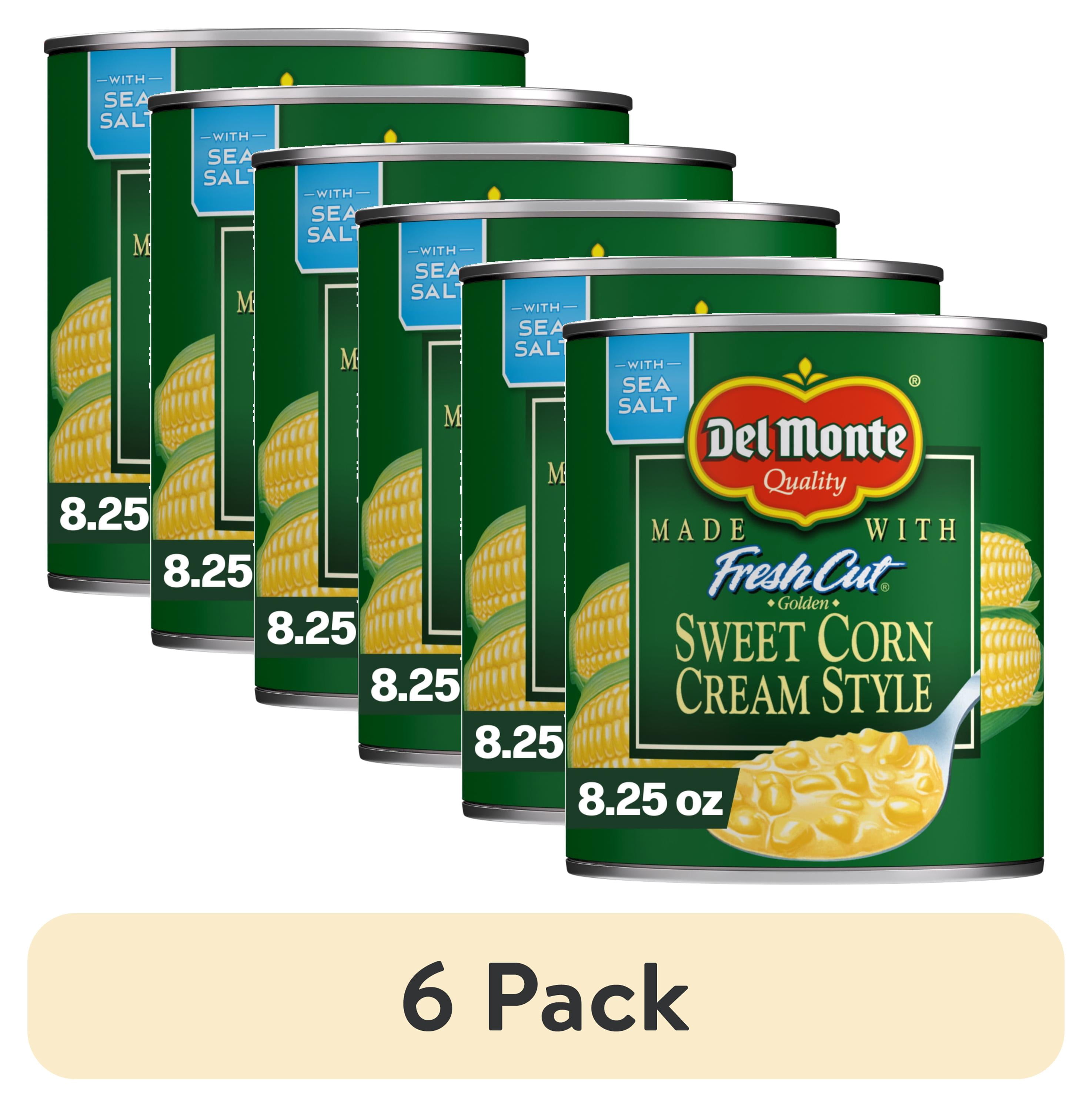 (6 pack) Del Monte Golden Sweet Corn Cream Style, 8.25 oz Can, Canned Vegetables