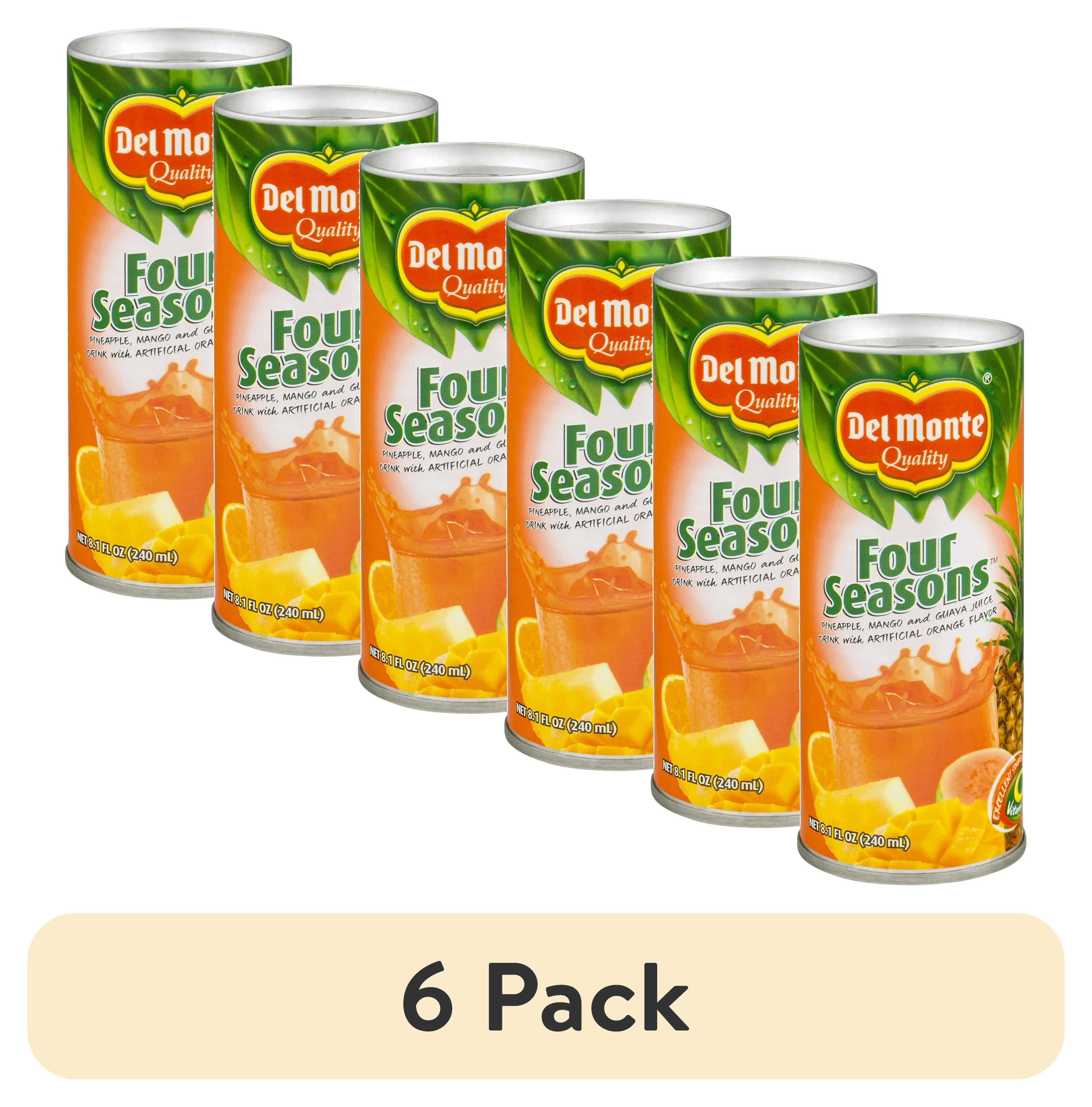 (6 pack) Del Monte Juice, Four Seasons, 8.1 Fl Oz