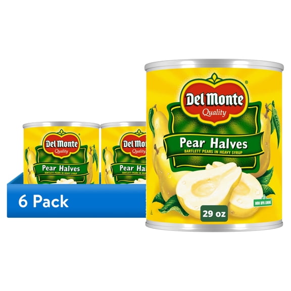 (6 pack) Del Monte Pear Halves in Heavy Syrup, 29 oz Can