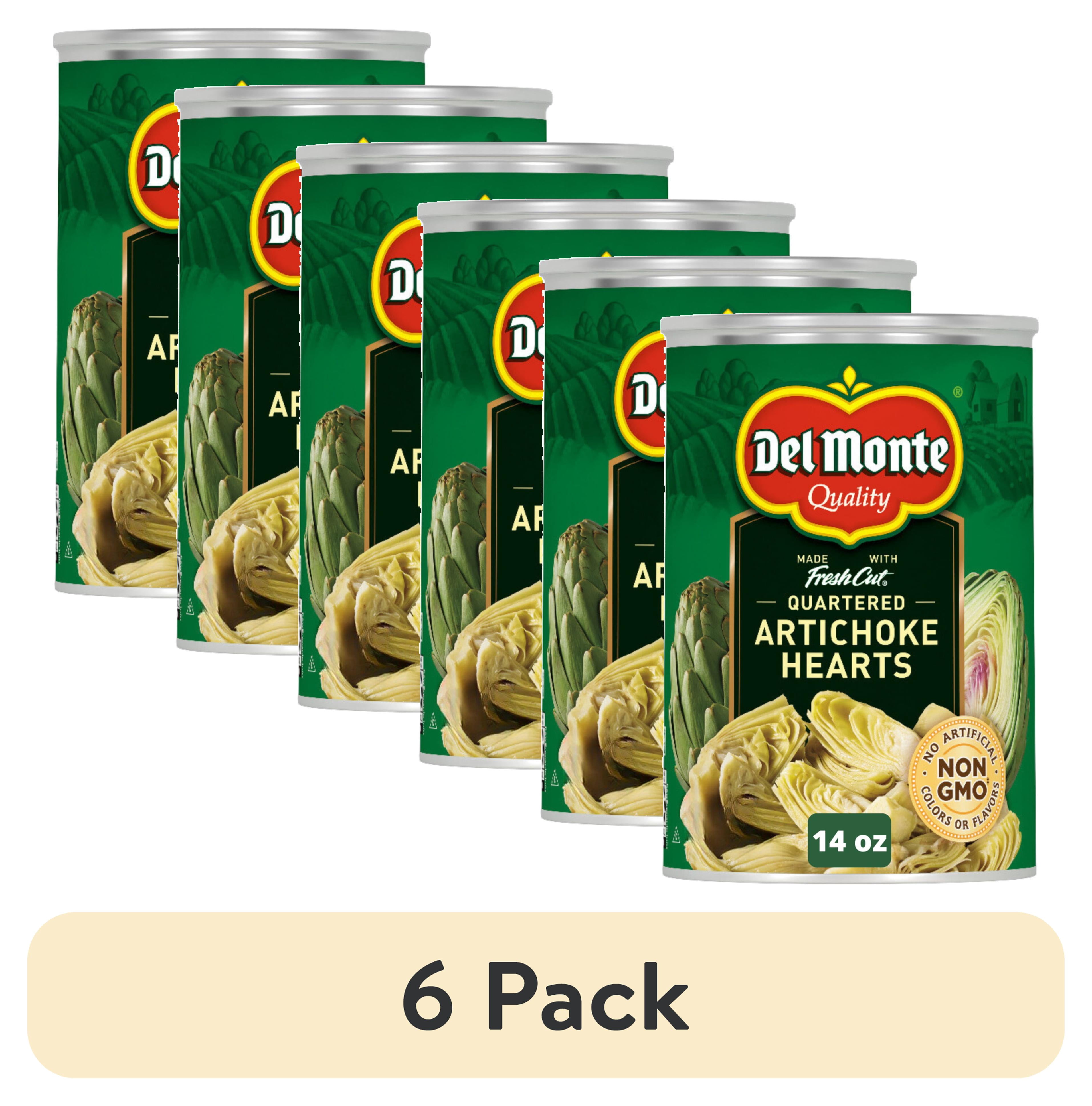 (6 pack) Del Monte Quartered Artichoke Hearts 14 oz Can, Canned Vegetables