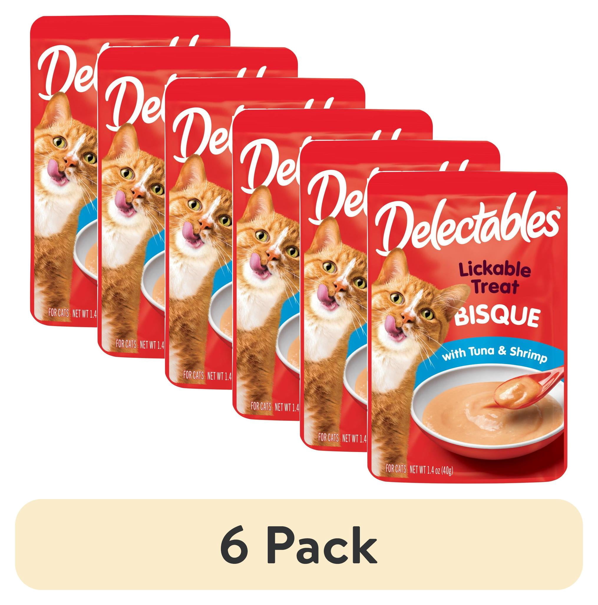 (6 pack) Delectables Bisque Tuna & Shrimp Lickable Treat for Cats, 1.4 oz