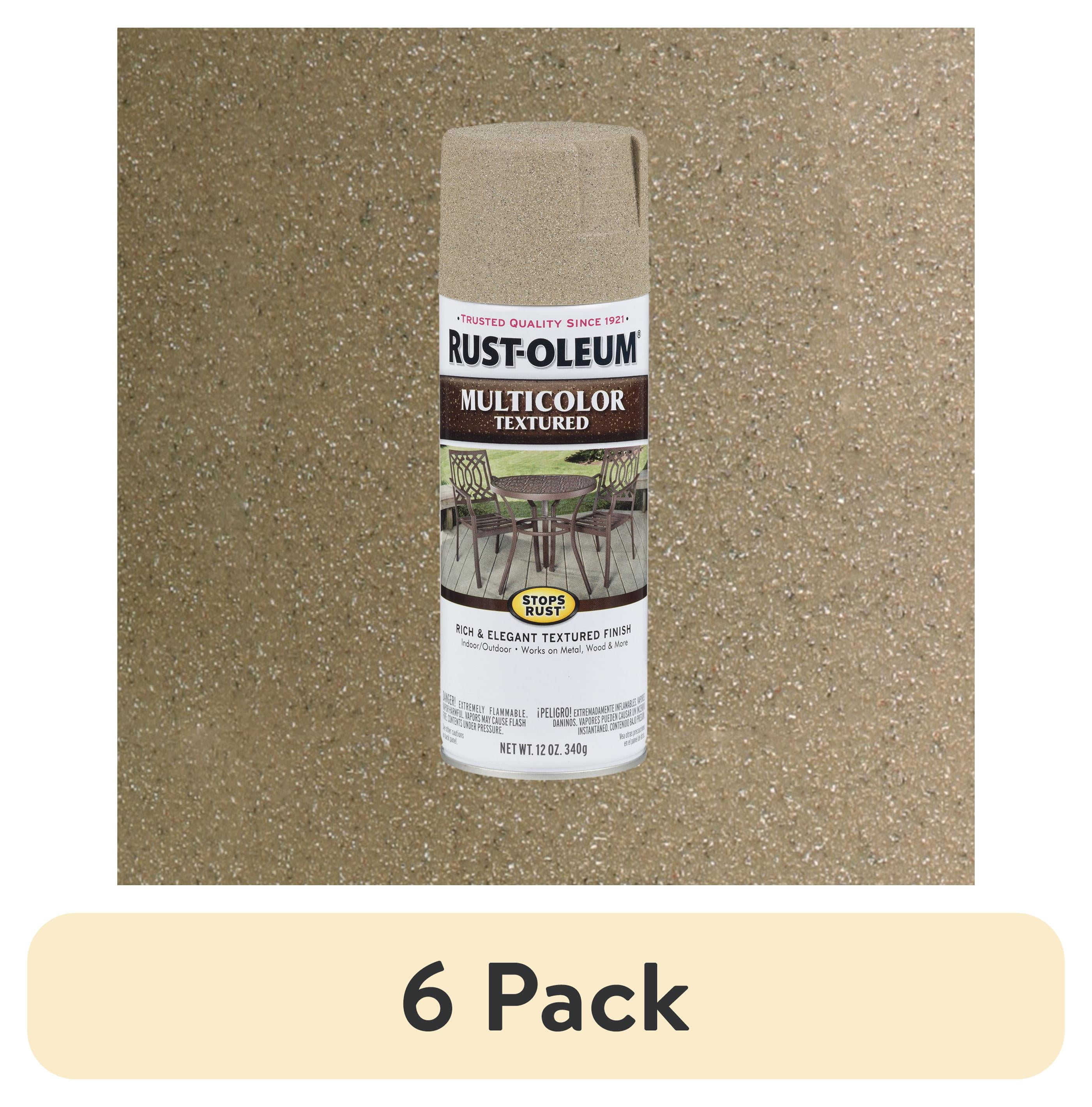 (6 pack) Desert Bisque, Rust-Oleum Stops Rust Multi-Color Textured Spray Paint-223524, 12 oz