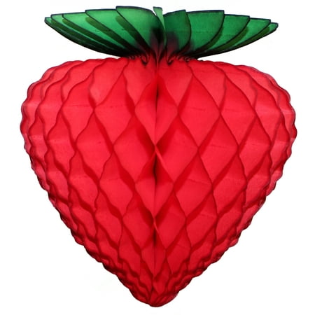 6-pack Devra Party 10 Inch Honeycomb Tissue Paper Strawberry Fruit Decoration